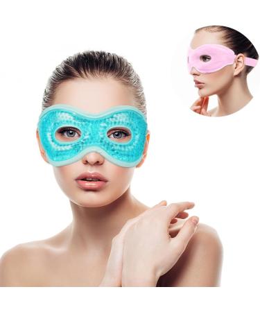 ACWOO Cooling Eye Mask 2PCS Cooling Gel Beads Eye Mask for Puffy Eyes Reusable Hot Cold Therapy Gel Eye Mask for Migraine Relief Headache Dark Circles Dry Eyes Swollen Eyes Sinus Pain (C) A Blue+pink - Buy Online on SooperMarket.com