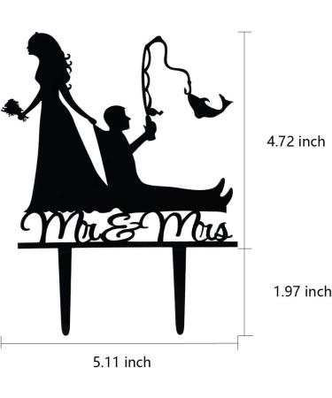 TzTwodcaz Fishing Wedding Cake Topper Funny Mr&Mrs Cake Topper Gift for a Wedding/Bridal Shower/Anniversary Party (Fishing) - Buy Online on SooperMarket.com