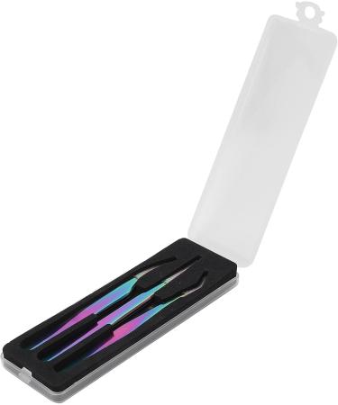 Herchr 3PCS Tweezers Set for Eyelash Extensions | Stainless Steel Straight & Curved Precision Tools - Buy Online on SooperMarket.com