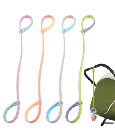 4 Pcs Silicone Toy Clips Adjustable Baby Pacifier Toy Feeding Bottle Safety Straps for Stroller High Chair Cribs