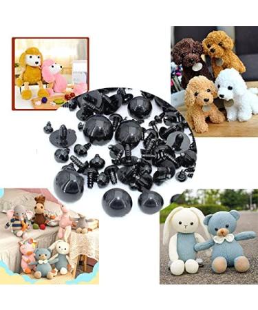 154pcs Black Solid Plastic Safety Eyes with Washers for DIY Crafts - Teddy Bear Dolls, Plush Animals, Puppets - 1Box - 12 Sizes - Buy Online on SooperMarket.com