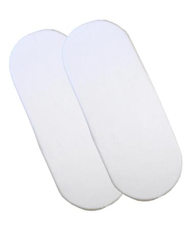 BabyPrem Moses Baskets Bassinet Fitted Sheet 2 Cotton 70 x 40cm 2 WHITE