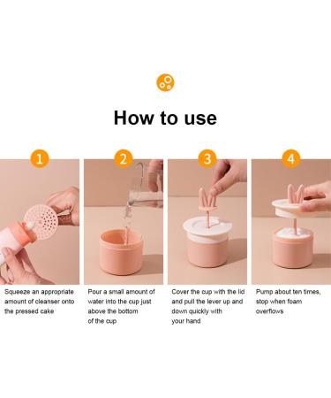 Dajidafu Face Cleaning Bubble Foamer Device DIY Press Whip Squeeze Foaming Cup Washable Portable Bathroom Foam Maker Bottle Orange and Pink - Buy Online on SooperMarket.com