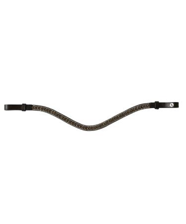 HORZE Columbia Browband with Crystals Brown/Gold Horse