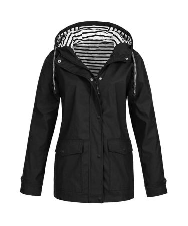 Ronony rain jacket with hood waterproof rain parking raincoat outdoor jackets sports jackets windbreaker jackets light warm functional jacket transition jacket softshell jacket weather protection jacket xxl 1#black