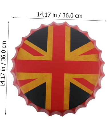 KICHOUSE Beer Cap Pendant USA Flags Vintage Metal Signs Cafe Beer Bar Sign Wall Decoration Household Beer Can 36X36X4CM British Flag Pattern - Buy Online on SooperMarket.com