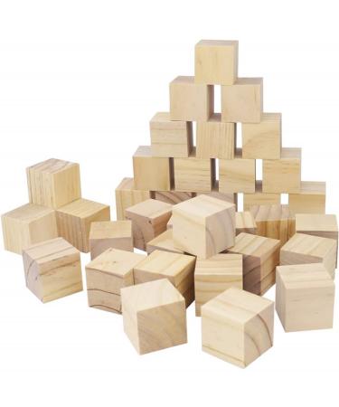 Wood Blocks for Crafts Unfinished Wood Cubes 1 Inch Natural Wooden Blocks Pack of 50 Wood Square Blocks Wooden Cubes for Arts and Crafts and DIY Projects 1inch
