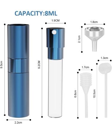 Darbermu 8ML Travel Perfume Atomiser Bottles 3 PCS Mini Portable Perfume Atomiser Refillable Spray Bottles Aftershave Atomiser Empty Travel Bottles with Funnel and Refill Pump for Travel Vacation Blue - Buy Online on SooperMarket.com