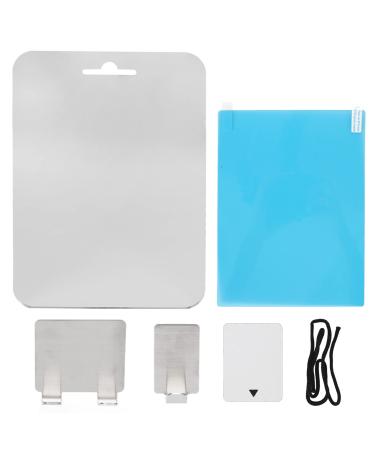 Shower Mirror Flat Rectangle Shape Fogless Shower Mirror Prevent Fog Film Wall Hanging Bathroom Mirror with Hook Rope Shower Makeup Accessories for Men and Women