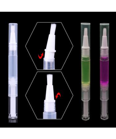 12Pcs 3ml Empty Nail Oil Pens with Brush Tip for Lip Gloss and Eyelash Growth - Transparent Twist Pens for Precise Application (12PCS) - Buy Online on SooperMarket.com