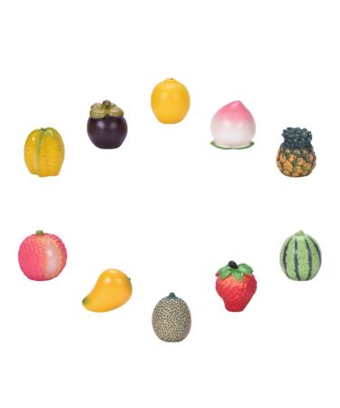HOMSFOU 10pcs Simulated Fruit Ornaments Faux Fruit Strawberry Balloons Micro Landscape Accessory Artificial Fruit Decorations Tiny Fruit Model Lifelike Fruit Resin Fake Lemon Small Fruit Assorted Color 3x3cm