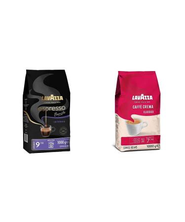 Lavazza Espresso Barista Intego entire Arabica and Robusta Coffee Beans & Caff Crema Classico Arabica & Robusta coffee beans Bundle with coffee beans Espresso 1 kg (1 Pack)