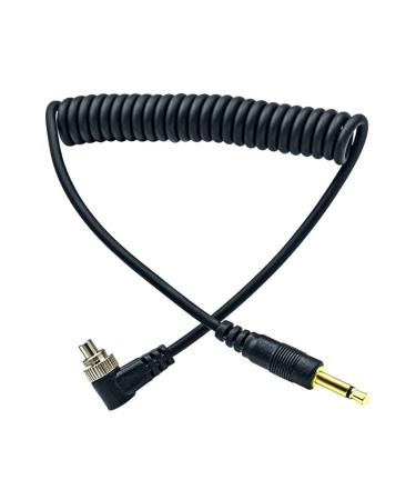 3.5mm Plug to Male Flash PC Sync Cord Cable 12" 12 inch for Studio Photography Coiled Cable