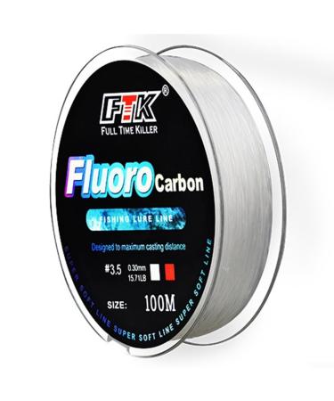 MeevrGrgrgr fluorbon fabric fishing cord fluor coated fishing cord clear fluorine fabric fishing cord quickly falling for fresh water salt water sea 3.5-0.30mm-15.71LB white