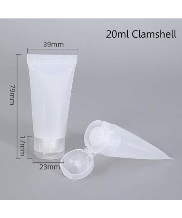 5Pcs 20ML Empty Cosmetic Tubes Portable Clear Refillable Bottles Travel Squeeze Lotion Containers with Flip Lid for Facial Cleanser Hand Cream - Buy Online on SooperMarket.com