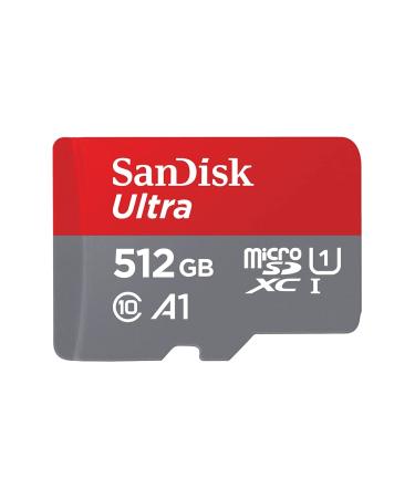 SanDisk 512GB Ultra microSDXC UHS-I Memory Card with Adapter - 120MB/s, C10, U1, Full HD, A1, Micro SD Card - SDSQUA4-512G-GN6MA