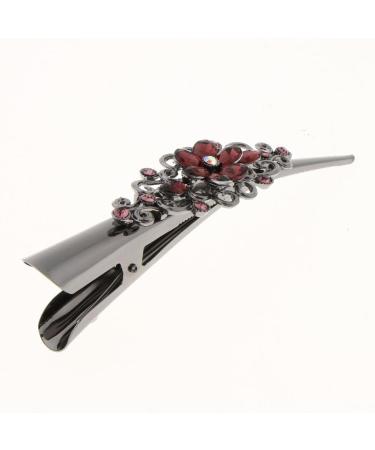 Hellery Ladies Hair Clip - Rhinestone Brown Crocodile Sectioning Clips for Hairdressers - Buy Online on SooperMarket.com