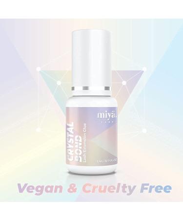 MIYA LASH Crystal Bond Professional Eyelash Extension Glue | 8 Weeks Retention | 1-2 Sec Dry Time | Volume & Classic Adhesive | Extra Strong Clear Lash Glue 5ml - Buy Online on SooperMarket.com