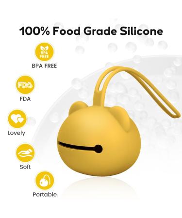Buy Airfish Silicone Pacifier Box 2 Pack - BPA-Free Baby Bear Travel Case in Orange & Yellow | Perfect Pacifier Holder for Girls - Buy Online on SooperMarket.com