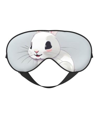 Cute White Rabbit Soft Sleep Eye Mask Female Breathable Eye Patch Perfect for Travel and Relaxation