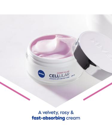 NIVEA Hyaluron Cellular Filler Anti-Age Day Cream SPF 15 (50ml) | Hyaluronic Acid Anti Wrinkle Cream | Anti Ageing Face Cream for Women - Buy Online on SooperMarket.com