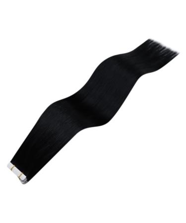 Youngsee Black Tape In Hair Extensions | 45cm Real Virgin Hair | Smooth Skin Weft | 5pcs 12.5g #1 - Buy Online on SooperMarket.com