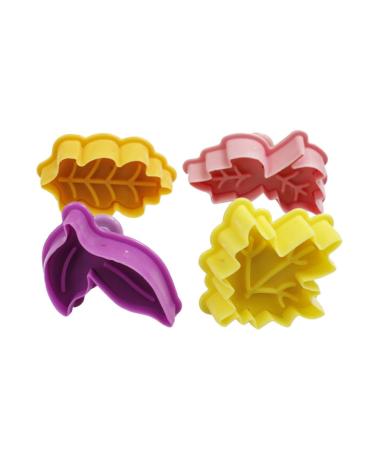 4 Pcs Leaves Cake Mold Cookie Mold Baking Mold Earphone Case Pirate Flag Banners Animal Tissue Holder for Car Dollhouse Miniature Bowl Prisms for Science Three-Dimensional 3D Leaf