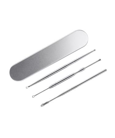 Ear Spoon 3pcs T Tool Earmuffs Ear Cleaners Ear Cleaning Kit Ear Spoon Wax Remover Ear Wax Cleaner Ear Scoop Stainless Steel Silver 4 Piece Set Stainless Steel Ear Spoon