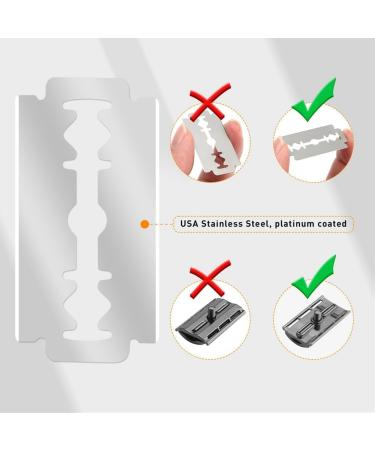 Meiyan Durable Stainless Steel Safety Razors - Replaceable & Reusable Double-Sided Blades for Smooth Shaving | International Shipping Available - Buy Online on SooperMarket.com