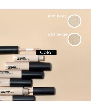 PS.PRETTYSKIN Magic Concealer #21 Ivory - Long-lasting Full Coverage Blemish Concealer (0.31oz) for Flawless Skin | Buy Internationally - Buy Online on SooperMarket.com