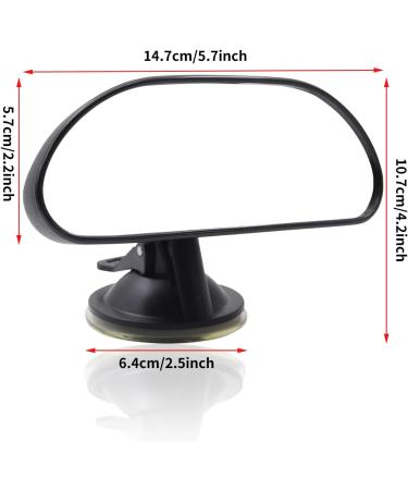 Baby Backseat Mirror - 360 Rotatable Rearview Safety Mirror with Adjustable Angle and Suction Cup - Black - Buy Online on SooperMarket.com