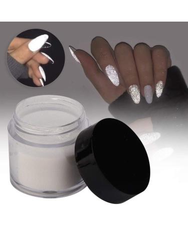 Nail Reflective Powder 20g - Professional Glitter Dipping Pigment for Stunning Nail Art Decoration (White) - Buy Online on SooperMarket.com