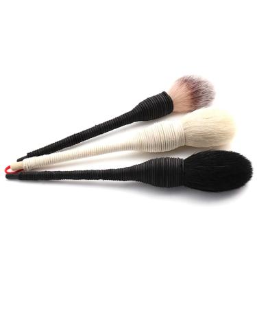 1PC Handmade Rattan Handle Makeup Brush - Professional Tricolor Powder & Blush Brush for Flawless Blending | Shop Now for International Shipping - Buy Online on SooperMarket.com