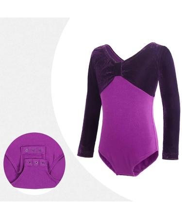 Libaobaoyo Long Sleeve Velvet Ballet Leotard for Girls - 4-5 Years (Purple) - Buy Online on SooperMarket.com