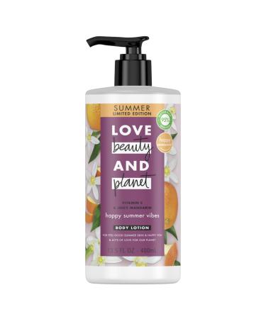 Love Beauty And Planet Happy Summer Vibes Body Lotion Vitamin C & Juicy Mandarin Natural Ingredients Plant-Based Moisturizers Vegan Cruelty-Free 13.5 oz