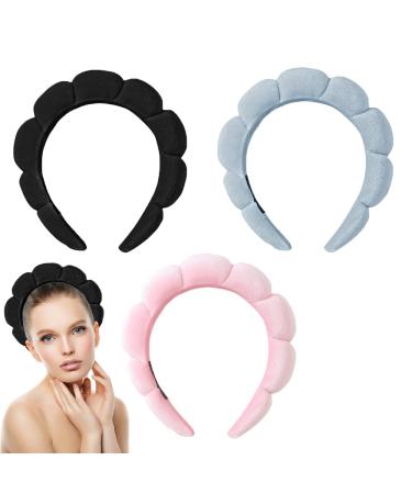 Velvet Spa Headband for Women | Puffy Headband for Skincare, Makeup & Face Mask | Soft and Comfortable - Black - Buy Online on SooperMarket.com