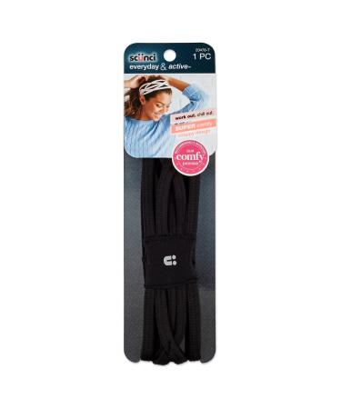 Scunci Everyday & Active Workout Strappy Design Headband Black 1-Count