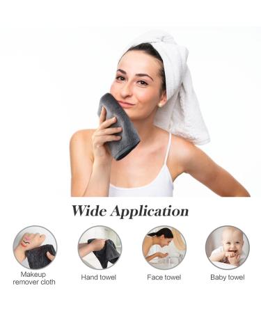 Sinland Microfiber Face Cloths - Reusable Makeup Remover Cloths for Women and Baby - Ultra Soft Washcloths - 12x12 Grey - 12 Pack - Buy Online on SooperMarket.com