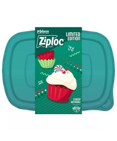 Ziploc Container Large Rectangle, 9 cup Containers - 2 ct