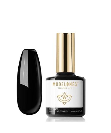 Modelones Gel Top Coat- 10ML No Wipe Top Coat Gel Nail Polish High Gloss Shine Finish Long Lasting Home Manicure with Gift Box