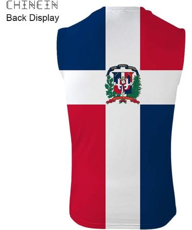CHINEIN Mens Basic Solid Tank Top - Dominican Republic Flag | White | Small - Buy Online on SooperMarket.com