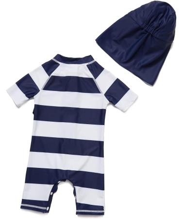 BONVERANO Baby Boys Swimsuit 9-12 Months Navy Stripe - UPF 50+ Sun Protection - Buy Online on SooperMarket.com