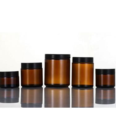 Dajidafu Amber Glass Bottle For Makeup And Body Care Products Multi-functional Screw Lid Reusable BPA-free Eco-friendly 100g Black 100g 100g Black 100g - Buy Online on SooperMarket.com