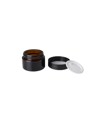 OverNews 1oz Amber Glass Jar  Empty Cosmetic Lotion Containers with Inner Liners Black Lid  Spatula 1pcs amber - Buy Online on SooperMarket.com