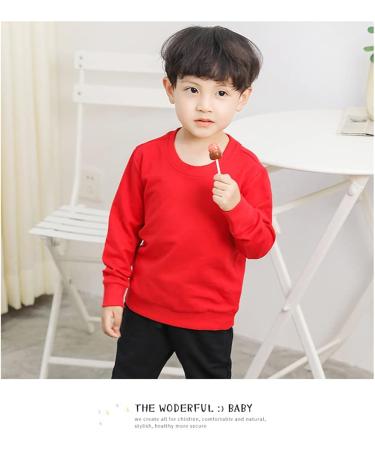 Taigood Kids Jumper for Boys | Cotton Sweatshirt | Long Sleeve T-Shirt | Red | Ages 1-7 Years - Buy Online on SooperMarket.com