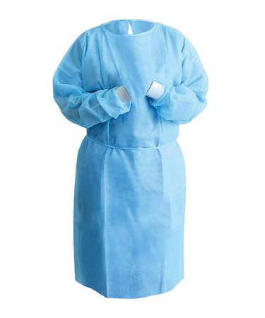 10PCs Dental/Medical Grade Disposable PP+PE 43GSM Isolation Gown AAMI by VASTMED | Long Sleeve & Elastic Cuff Universal Size 10PCs Level-3