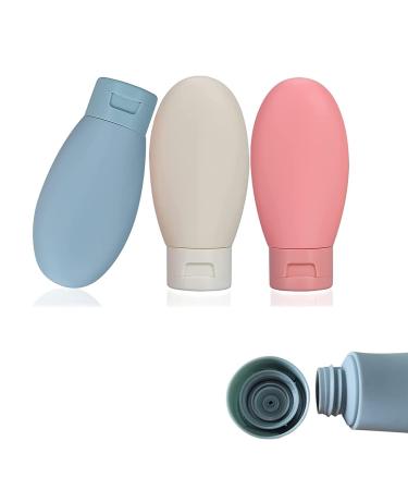 Tomedeks 3-Pack Silicone Travel Bottles 60ml - Refillable & Reusable Shampoo/Conditioner Containers for Travel - Buy Online on SooperMarket.com