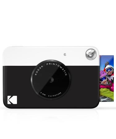 KODAK Printomatic Digital Instant Print Camera - Full Color Prints On Zink 2x3" Sticky-Backed Photo Paper (Black) Print Memories Instantly Black Camera