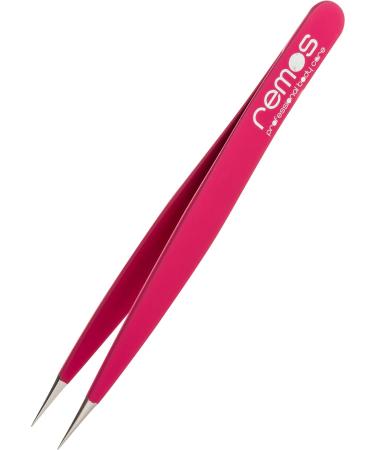REMOS splinter tweezers - stainless steel INOX rustproof 9.5 cm - fine tip fuxia