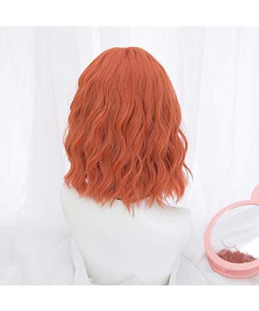 BGHJUE Short Orange Wig - 35cm Full Straight Bob 80% Density Colored Frontal Wigs for Women - International Shipping Available - Buy Online on SooperMarket.com